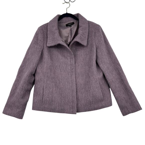 Talbots Jacket Size 10 Lilac Jackie Fit Wool Alpaca Mohair Zip Up Lined Zip Cuff - Picture 1 of 9